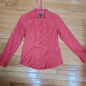 Express Coral Button Down Shirt